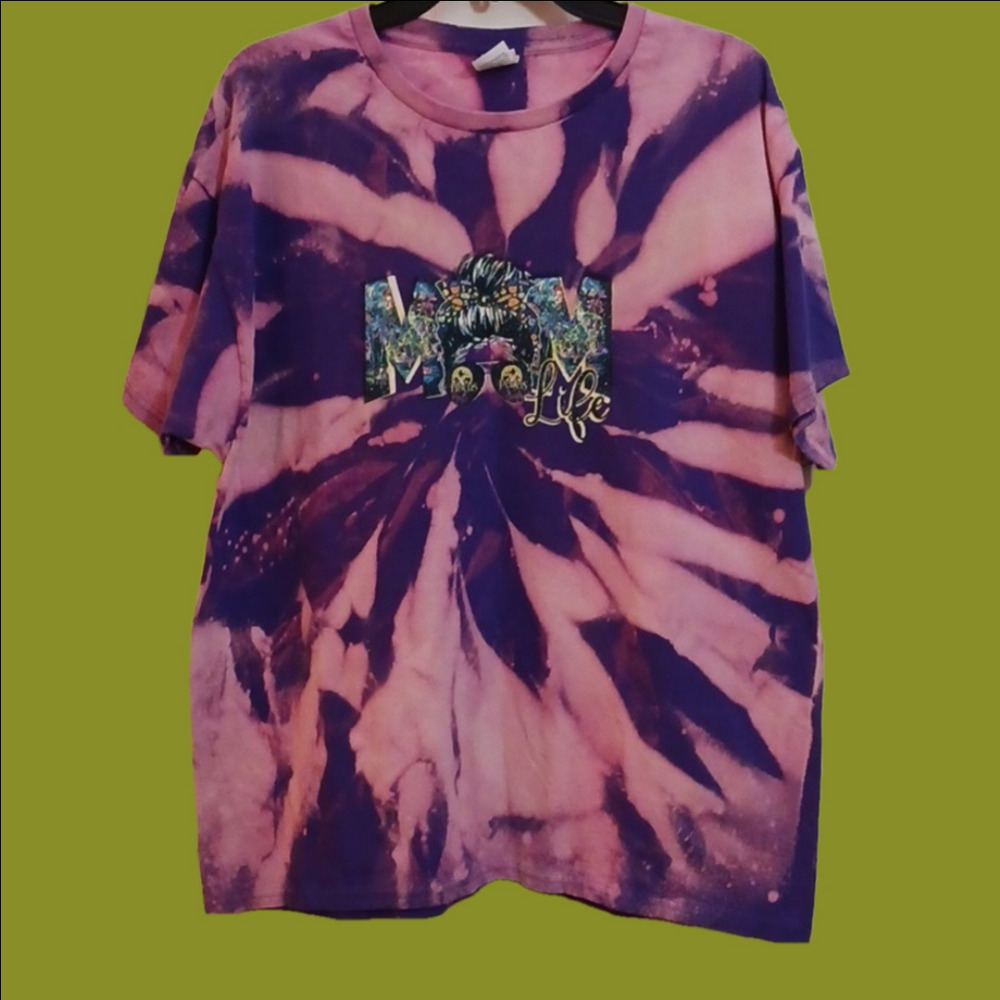 Hocus Pocus The Movie TYE DYE Glitter Mom Life T shirt. XLG